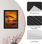 HOTUO 10 Pack Acid Free Black 11x14 Picture Frame Mats for 9x12, Pre-Cut with Ivory Core Bevel Cut, 4 Ply Thickness Photo Mat for Frames/Artwork/Prints/Pictures.