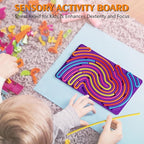 Sensory Fidget Toys for Kids Toddler Boys ,Sensory Activity Board for Stress Anxiety Autistic ADHD, Calm Down Travel Airplane Essentials Toys for 3+ Year Old, Stuffers Gifts for Teen Girls