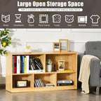 Tangkula 5 Cube Bookcase, 2 Tier Wooden Storage Open Bookshelf, Multipurpose Display Storage Cabinet for Living Room, Bedroom, Hallway, Kid's Playroom, Reading Nook (Yellow)