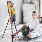 Art Easel Stand for Painting Canvases - 66-Inch Adjustable Metal for Adults Tabletop & Outdoor Use - Lightweight Portable Easel for Displaying & Drawing - Sturdy,4-Pack.
