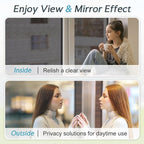 DOWELL One Way Window Privacy Film with 3 Tools Window Tint for Home Sun Blocking Heat Control Anti UV Reflective Mirror Covering See Out Not in for House and Office Black Silver 35.4" X 78.7"