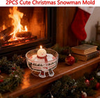 2PCS Christmas Candle Molds, Melting Snowman Christmas Resin Silicone Molds Kit, 3D Christmas Shape Silicone,Candle Silicone Mold for DIY Wax Soap