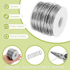 MECCANIXITY 15 Gauge Anodized Aluminum Craft Wire Bendable Bonsai Training Wire 223 Feet 1.5mm for Sculpting Crafts Wreath Floral Beading Jewelry Making, Silver Tone