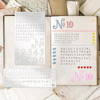 4 Pieces Metal Planner Stencil Journal Engraving Stencils Rustproof Small Letter Metal Stencils for Journaling, Bookmarks, Rulers, Planners, Scrapbooks (Metal4)