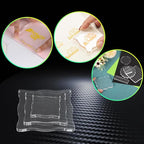 3-Piece Clear Acrylic Stamp Blocks - Wavy Blocks with Grid Lines for Scrapbooking Crafts