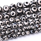 45PCS 8MM Natural Tibetan Stone Beads Round Loose Stone Beads for Jewelry Making DIY Energy Stone Healing Power Bracelet 15"