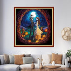 Foxhool Beginners Cross Stitch Kits Stamped Full Range of Embroidery Kits for Adults DIY Cross Stitches kit Embroidery Patterns for Needlepoint kit-Skeleton Couple 17.7x17.7 inch