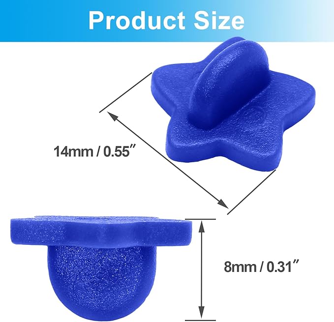 100 Pack Star Shape Rubber Pin Backs, Lapel Pin Backing Locking Pin Keepers, Brooch Holder for Uniform Badge Hat Tie（Dark Blue）