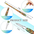 Zonon Glass Dipped Pen Ink Set 14 Pcs Include 6 Pcs Glass Dip Pen, 6 Colorful India Ink and 2 Holder Crystal Signature Calligraphy for Art, Writing, Signatures, Gift(Green Color System)