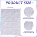 36 Sheets Holographic Sticker Paper,Holographic Laminate Sheets,A4 Size Clear Vinyl Sticker Sheets Self-Adhesive Rainbow Overlay Sheets,11.7 x 8.3 Inches（Five-Pointed Star）