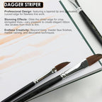 Dagger Striper Brush Set - 4 PCS Premium Watercolor Pinstriping Brushes Set with Korean Nylon Hair for Detail, Fine Lines, Acrylic, Ink, Gouache