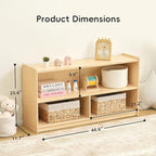 OOOK 2-Shelf Montessori Shelf Toy Organizers and Storage for Kids, 3-Section Wooden Storage Cabinet Shelves for Classroom, Kindergarten, Kids Room, Playroom