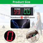 YZ Magnetic Battery Powered Cornhole Scoreboard,Portable Digital Scoreboard with Remote,Ping Pong Score Keeper with Buzzer,LED Electronic Scoreboard for Basketball/Baseball/Volleyball/Billiard Games