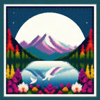 Joyhoor Cross Stitch Kits for Beginners Stamped Cross-Stitch Supplies Needlework preprint Embroidery Kits for Adults DIY Needlepoint Kits Embroidery Patterns 11CT-Swan Lake 17.7x17.7 inch