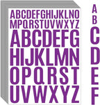 Bemeol Letter Stickers 1560 Pieces 30 Sheets Stick on Vinyl Letters Capital Alphabet Sticker Letter for Craft Bulletin Boards Classroom Home Business Decor(Purple,1 Inch,2 Inch)