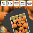 Mat Board Center, Double Mat - Acid Free, 8-ply Thickness, White Core - for Pictures, Photos, Framing (Black Over Gold, 16x20 for 11x14, Pack of 5)