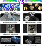 Wireless Charging DND Dice Set with Charging Box, Light Up Polyhedral Dice Set of D4 D6 D8 D10 D% D12 D20, 7PCS Glowing LED D&D Electronic Dice Set for RPG MTG Table Games