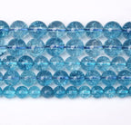 4mm 90pcs Blue Topaz Crystal Quartz Natural Stone Round Loose Beads for Jewelry Making DIY Bracelet Necklace Earrings (Blue Crystal, 4mm)