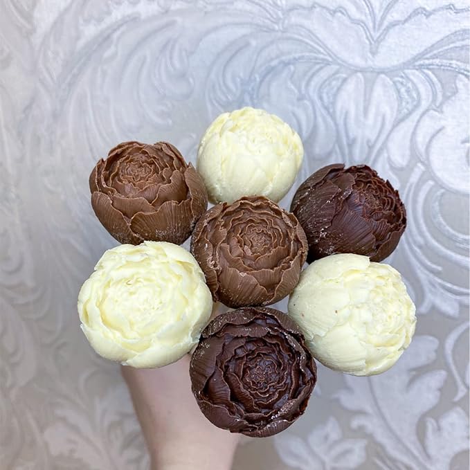 2PCS Peony Flower Silicone Candle Molds Soap Molds Fondant Chocolate Cake Candy Moulds Resin Clay Baking Pastry Tools