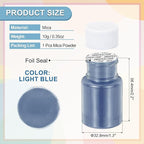 uxcell 10g/0.35oz Cosmetic Grade Mica Powder, 600 Mesh Mica Powder Natural Resin Epoxy Pigment Powders for Casting Resin, Candle Dye, DIY Nail Polish and Lip Gloss, Light Blue