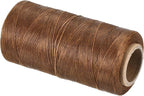 MECCANIXITY Waxed Thread,284 Yard 0.8mm 150D Flat Wax Thread Polyester Waxed String for Leather Sewing Hand Weaving Book Binding Home Decoration, Dark Brown