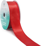 CT CRAFT LLC Satin Wired Ribbon 1.5 Inch x 20 Yards Red for Christmas Home Décor Gift Wrapping Tree Topper Bow Wreath DIY Crafts,