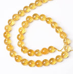 90Pcs 8mm Natural Citrine Beads for Jewelry Making Yellow Crystal Quartz Round Loose Beads DIY Bracelet Necklace Earrings 32" 2 Strands
