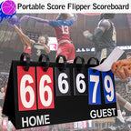 Flip Scoreboard Tabletop Score Flipper, Football Portable Scoreboard, Flip Score Keeper, Outdoor Score Flip Cards for Basketball Volleyball Tennis Sports - 6 Digits Scoreboard