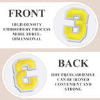 Number Iron On Patches, Numbers 0-9 Embroidery Applique Patch, DIY Decorative Heat Press Patches for Clothing Jeans Jackets Backpacks Hats (Yellow 50 Pcs)