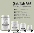 Chalky Chicks All-in-One Chalk Paint for Furniture or Cabinet -4Fl Oz-Matte Finish Mountain Green (Sage Green) for Metal, Wood Furniture Paint - No Sanding All-in-One for Home Decor & Crafts, USA Made