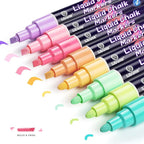 Pastel Chalk Markers Erasable for Chalkboard, Liquid Chalk Marker 8 Colors with 6mm Reversible Bullet & Chisel Tip, Dust Free Chalk Pens for Window, Blackboard, Whiteboard, Calendar, Mirror, Glass