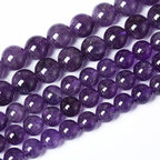 180PCS 4mm Natural Amethyst AAAAA Purple Crystal Quartz Beads Gemstones Round Stone Beads for Jewelry Making DIY Bracelet Necklace 2 Strand 32"