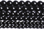 Natural Black Agates Onyx Stone Beads Smooth Round Loose Spacer Beads for Jewelry Making DIY Bracelets 12mm 34pcs 15"(Black Agate, 12mm)