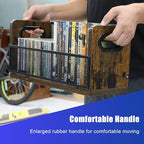 DVD Storage Shelve Blu ray Holder, Set of 2 DVD Racks Hold Up To 56 DVDs (28 Each), Stackable DVD Tower also Used for CDs, Video Game Cases, Vhs Taps, Desktop organizer at Home Or Office