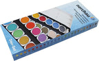 Lukas Opaque Artist Watercolor Studio Paint Set - Professional, Includes a Travel Friendly Outdoor Painting Case and Color Mixing Palette - 24 Brilliant Colors in Round Pans