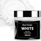 White Mica Powder Pigment (100g) -Cosmetic Grade Metallic Mica Powder for Epoxy Resin, Lip Gloss, Soap,Candle Making,Bath Bombs,Tumblers, Jewelry, Dyes, and DIY Crafting Projects(Pearl White, 3.5oz)