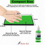 5"x4'' Large Ink Pad Washable Stamp Ink Pad for Baby Footprint Handprint with 30ml Premium Refill Ink (Light Green)