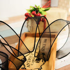 CT CRAFT LLC Sheer Organza Wired Ribbon 1.5" x 25 Yards x 2 Rolls Black for Wedding Chair Bow Flora Bouquet Gift Wrapping Christmas Tree Home Decor Wreath