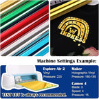 TECKWRAP HTV Iron On Vinyl Bundle, 6 Rolls 12" x3FT Chrome Metallic Heat Transfer Vinyl, Easy to Cut & Transfer, Perfect for T-Shirts, Hoodies, Bags & Crafts