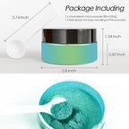 Ceya Highly Chameleon Mica Pigment, 1.8oz/ 50g Aurora Green Chrome Powder, Cosmetic Grade Pearlescent Effect Color Shift Pigment for Epoxy Resin, Makeup, Nail Polish, Soap Dye, Candle Making, Slime
