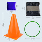 unanscre 31PCS 3 in 1 Carnival Outdoor Games Combo Set for Kids, Soft Plastic Cones Bean Bags Ring Toss Game, Gift for Birthday Party/Xmas