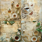 Vintage Coffee Scrapbook Paper Pad Color Patterned Paper 6×6,24 Sheets Single-Sided Scrapbooking CardStock Papers Pad for Holiday Cardmaking DIY Origami Journaling. (R2436, 6inch)