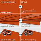 Trotec TroLase | 12"x12"x1/16", 8 Pcs | Orange/Black | 2 Ply | Modified Acrylic | Laser Engraving Double Color Plastic Sheet | Engraving Blanks for Laser, Saw, Guillotine | Made in USA