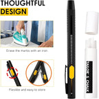 Heat Erasable Fabric Marker For Sewing,Heat Erasable Pens for Fabric,Erasable Replaceable Refill Marker Pen, Sewing Chalk,for DIY Embroidery & Crafts (1 Pen + 20 Refills)