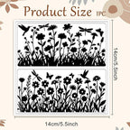 CHGCRAFT Wildflowers Silhouettes Print Pattern Clay Texture Sheet Butterflies and Hummingbirds Silicone Texture Mat DIY Tools for Polymer Clay Making Earrings Jewelry DIY Crafts 5.5 × 5.5 Inch