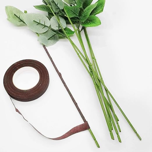 SONGZIMING Floral Arrangement Kit with Brown Floral Tape, 22 Gauge Floral Wire Stems, 26 Gauge Paddle Floral Wire and Floral Wire Cutter for Bouquets banquets, Artificial Flowers