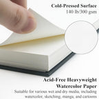 Watercolor Sketchbook 10"x12", 32 Sheets (64 Pages) Water Color Paper, 140lb/300gsm Watercolor Paper, Spiral Hardcover Watercolor Notebook for Painting, Water Color Sketch Books for Teens & Adults.