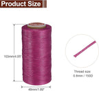 uxcell Flat Leather Sewing Waxed Thread, 270m / 295 Yards Polyester Wax String, 150D Wax Stitching Cord for Leather Crafts, Bookbinding, Bracelets Braided, Reddish Purple