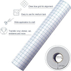 Clear Transfer Tape for Vinyl - 6" x 50 FT with Blue Alignment Grid Medium Tack for Adhesive Vinyl, Application Transfer Contact Paper Tape Roll for Silhouette Cameo Decals Stickers Window Signs