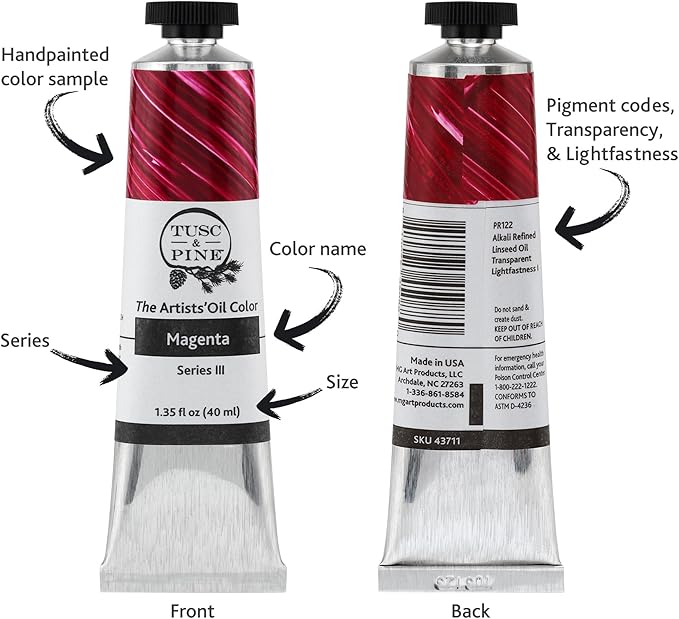 Tusc & Pine Artist Oil Paint - Viridian, 150 ml, Non-Yellowing, Rich & Creamy Consistency, Maximum Pigment Load, Small Batch Milled Oil Paints Made in the USA for Professional Artists